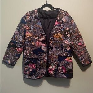 Quilted Floral Patterned Women's Jacket